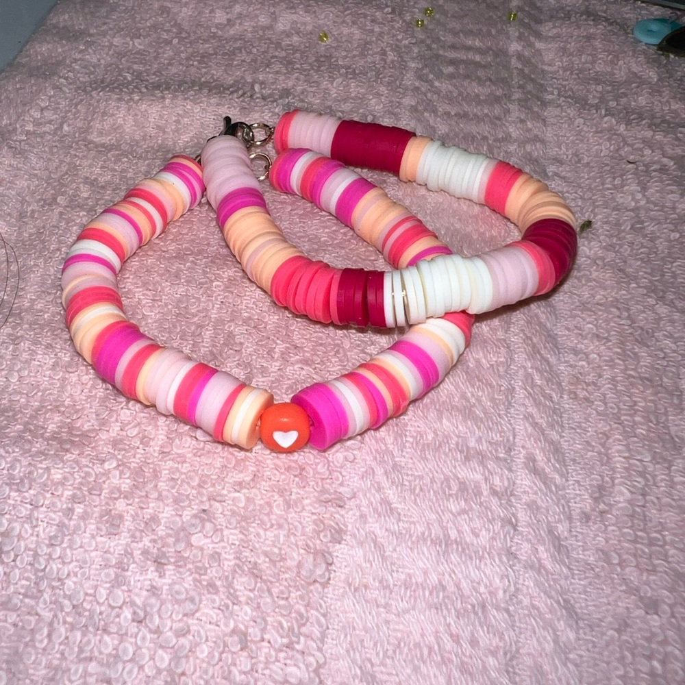 Pink Clay Bracelet set